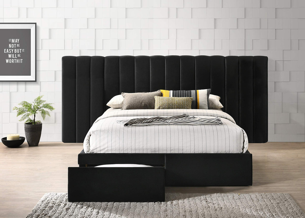 Bella E. Faro Wide Bedframe, Queen, Black