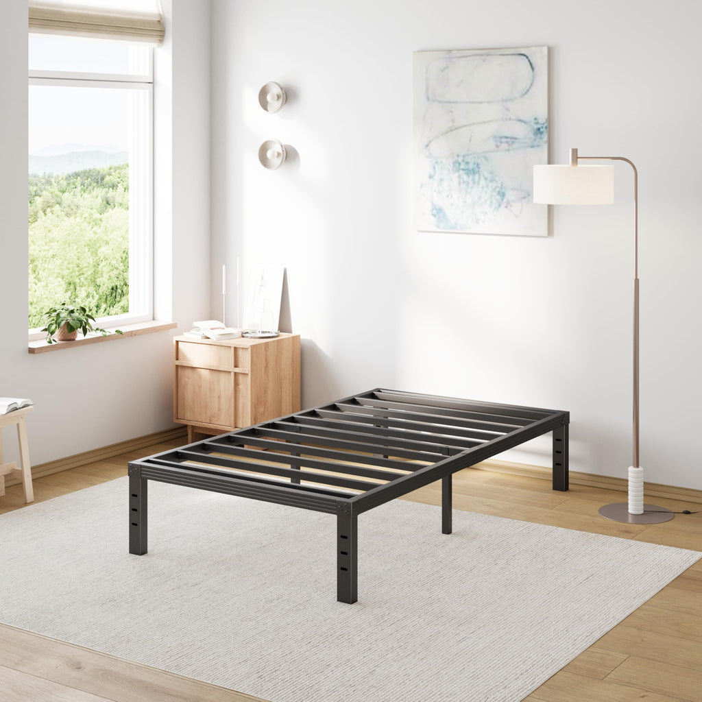 Comasach Twin Size Bed Frame 12' High Heavy Duty Platform Bed Frame,Sturdy Steel Frame,No Box Spring Needed,Noise-Free,Easy Assembly