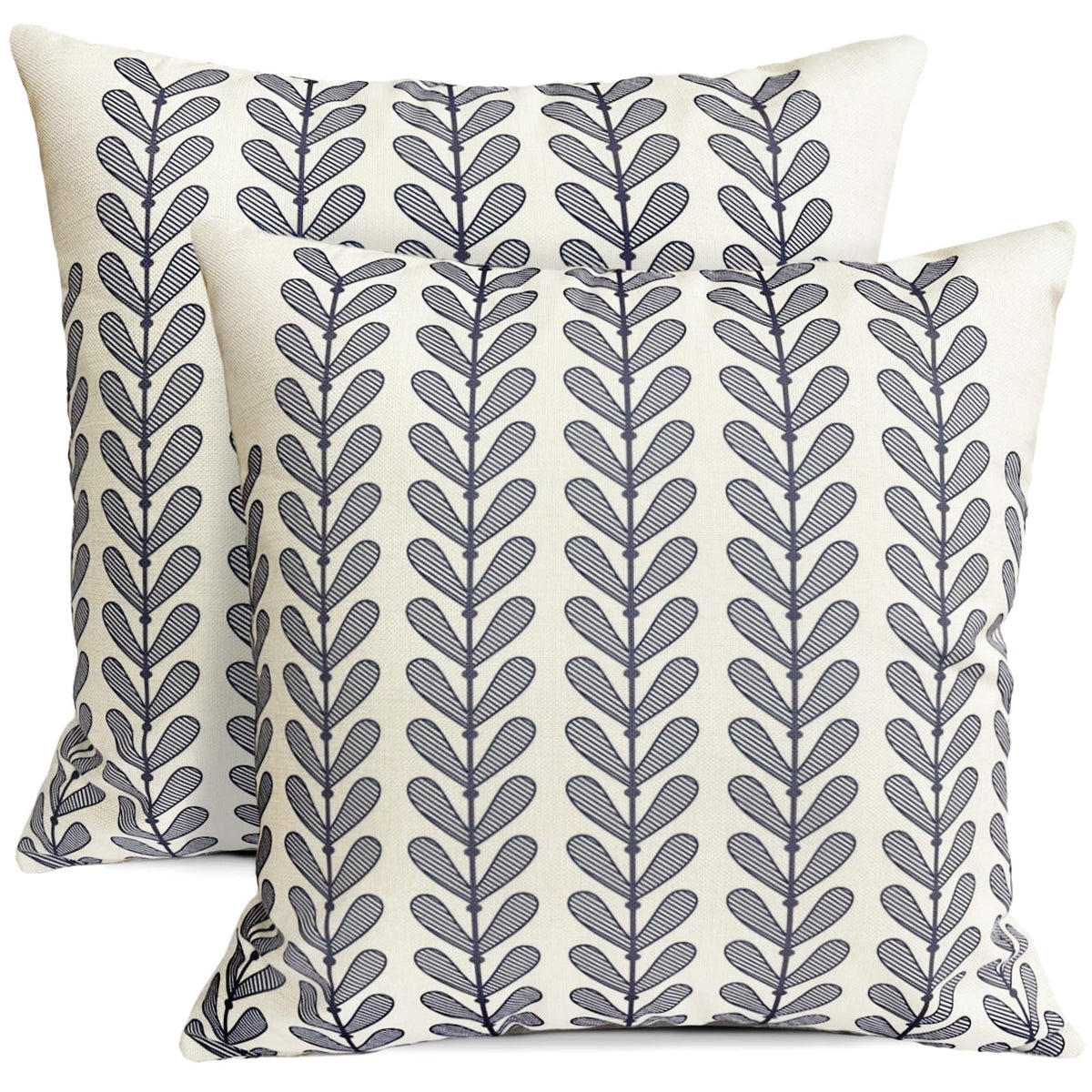 RYSMIYOU Decorative Throw Pillow Covers Set of 2 Blue Pillow Covers 16x16 Inch Throw Pillow Cover Linen Pillowcase Modern Boho F