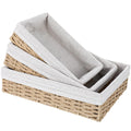 3 Pack Small Wicker Baskets for Organizing,Paper Rope Storage Basket,Desk Basket With Liner,Hand Towel Baskets, Baskets for Draw