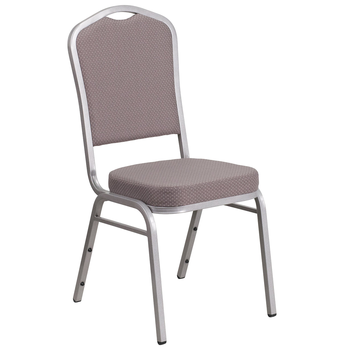 Flash Furniture HERCULES Series Crown Back Stacking Banquet Chair in Gray Dot Fabric - Silver Frame