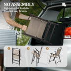Crestlive Products Patio Folding Chairs Set Of 8, Outdoor Folding Chairs With Durable Rust-Resistant Frame And Breathable Textilene Material For Outside, Beige