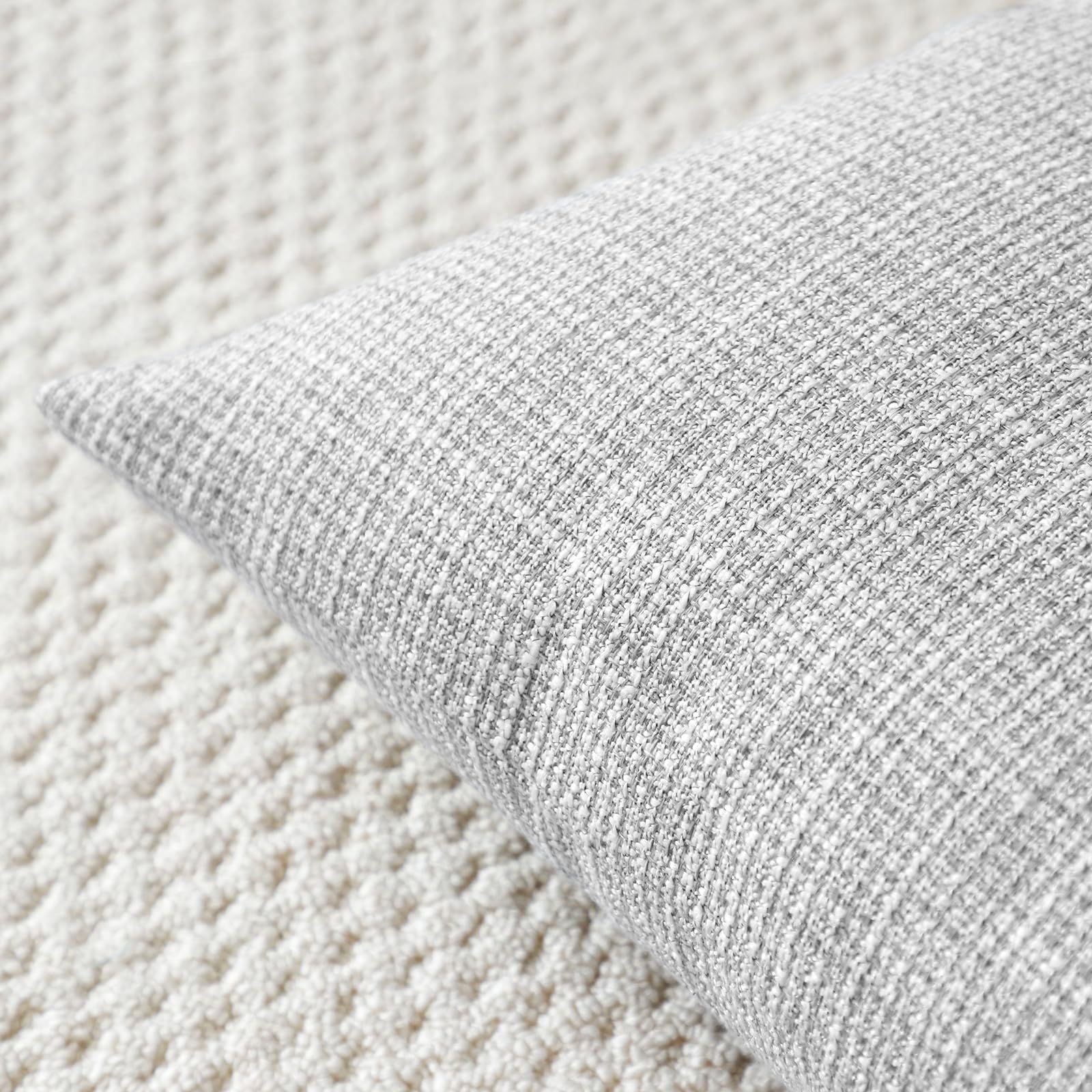 Otostar Linen Throw Pillow Covers Set Of 2 Decorative Square Pillowcases Cushion Covers 16X16 Inch For Home Decor Sofa Bedroom Car 40 X 40Cm Light Grey