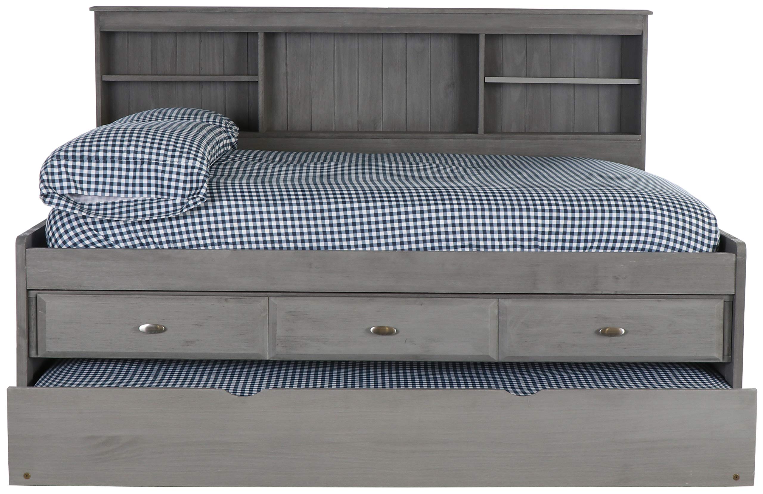 American Furniture Classics 83223-3-KD Daybed, Full, Charcoal Gray
