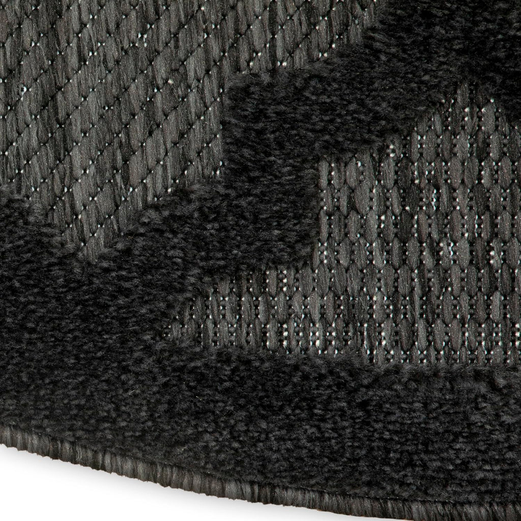 Nourison Easy Care Indoor/Outdoor Charcoal Black 6' X 9' Oval Area Rug, Easy Cleaning, Non Shedding, Bed Room, Living Room, Dining Room, Backyard, Deck, Patio (6X9)