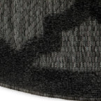 Nourison Easy Care Indoor/Outdoor Charcoal Black 6' X 9' Oval Area Rug, Easy Cleaning, Non Shedding, Bed Room, Living Room, Dining Room, Backyard, Deck, Patio (6X9)