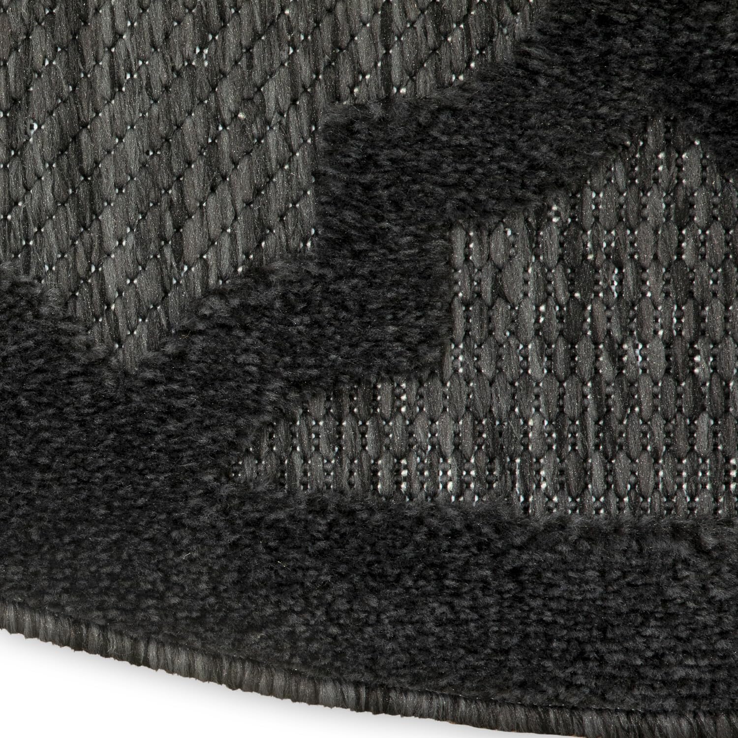 Nourison Easy Care Indoor/Outdoor Charcoal Black 6' X 9' Oval Area Rug, Easy Cleaning, Non Shedding, Bed Room, Living Room, Dining Room, Backyard, Deck, Patio (6X9)