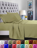Elegant Comfort 1500 Premier Luxury Hotel Quality Super Soft Wrinkle Free And Fade Resistant 4-Piece Bed Sheet Set, Full, Green