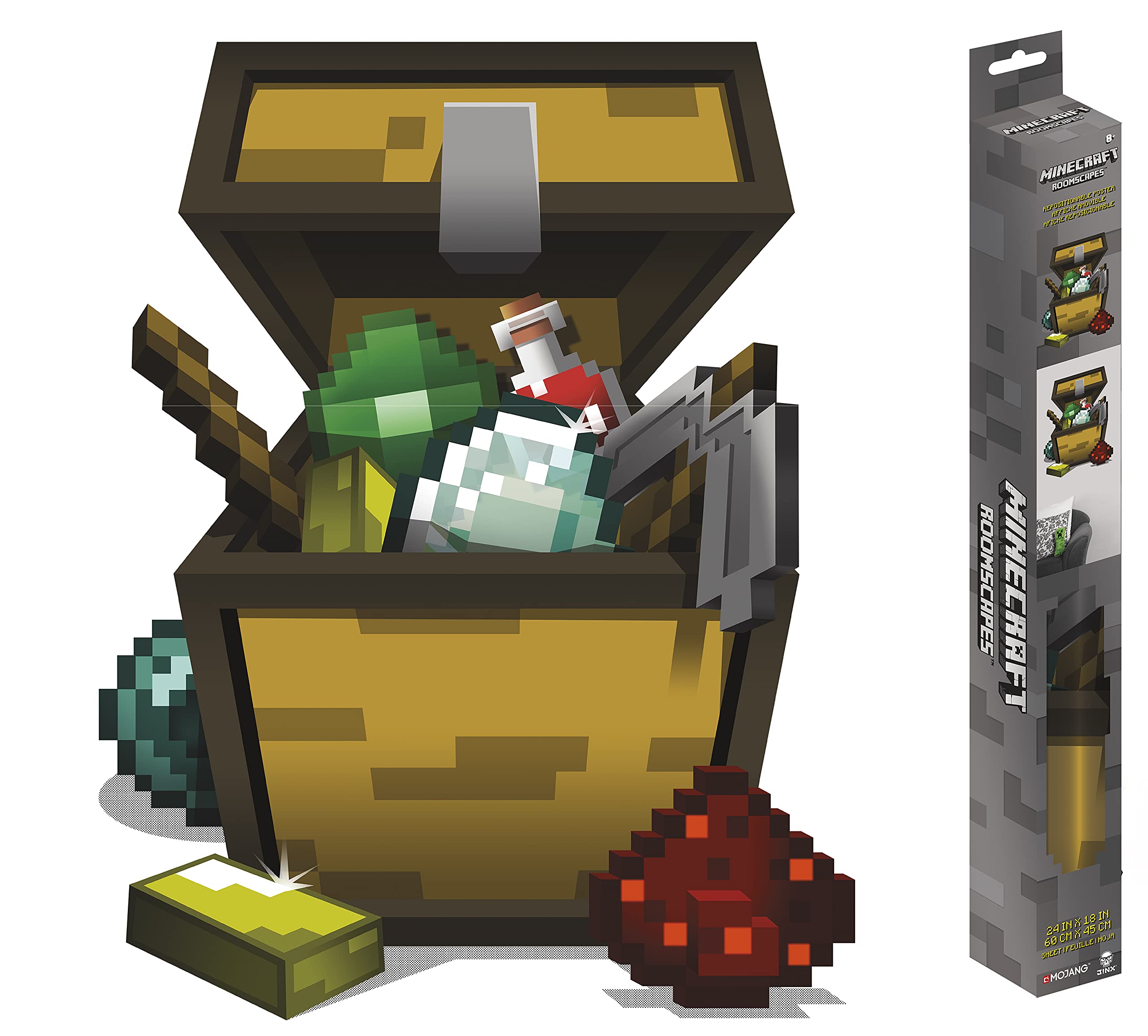 Trends International RoomScapes Minecraft Open Chest 18 x 24 Wall Decal