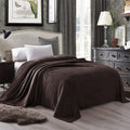 Exclusivo Mezcla King Size Flannel Fleece Velvet Plush Bed Blanket As Bedspread, Coverlet, Bed Cover (90X104 Inches, Coffee) Sof