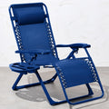 Best Choice Products Adjustable Zero Gravity Chair, Monochromatic Color Folding Patio Recliner W/Side Tray, Headrest - Marine