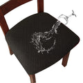 Genina Waterproof Seat Covers for Dining Room Chairs Covers Dining Chair Cover Kitchen Chair Covers (Black, 4 Pcs)