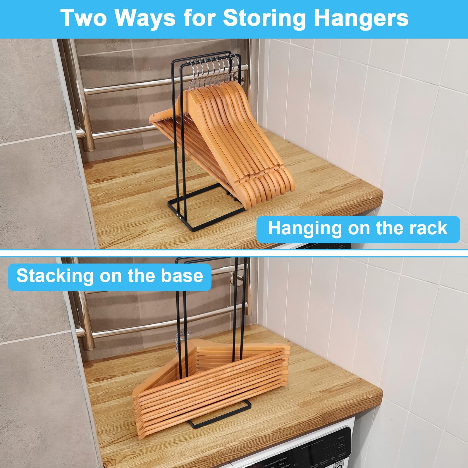 Hanger Stacker 2 Pack, Clothes Hanger Holder Organizer For Closet Laundry Room,Coat Hanger Organizer Stacker For Wire Hangers,Ha
