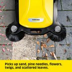 Krcher - S 6 Twin Walk-Behind Outdoor Hand Push Floor Sweeper - 10 Gallon Capacity - 33.9'' Sweeping Width - Sweeps Up To 32,300