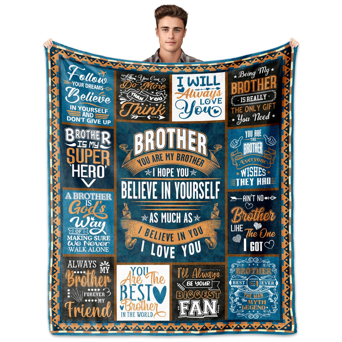Brother Gifts From Sister, Brother Birthday Gifts, Gifts For Brother Throw Blanket 60'X50', Big Brother Gift, Gifts For Brothe