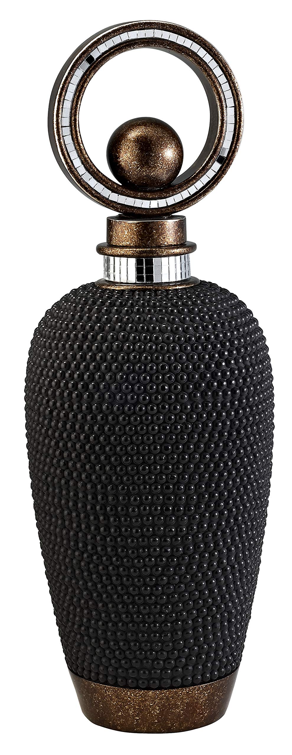 Ok Lighting Pearl Stone Decorative Box, Black
