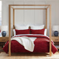 Levtex Home - Cross Stitch Velvet Red Quilt Set - King Quilt + Two King Pillow Shams - Cross Stitched Pattern - Quilt Size (106X
