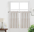 Shunjie.Home Kitchen Curtains 30 Inch Cafe Curtain Tiers Boho Linen Textured Short Curtains For Bathroom Farmhouse Small Window