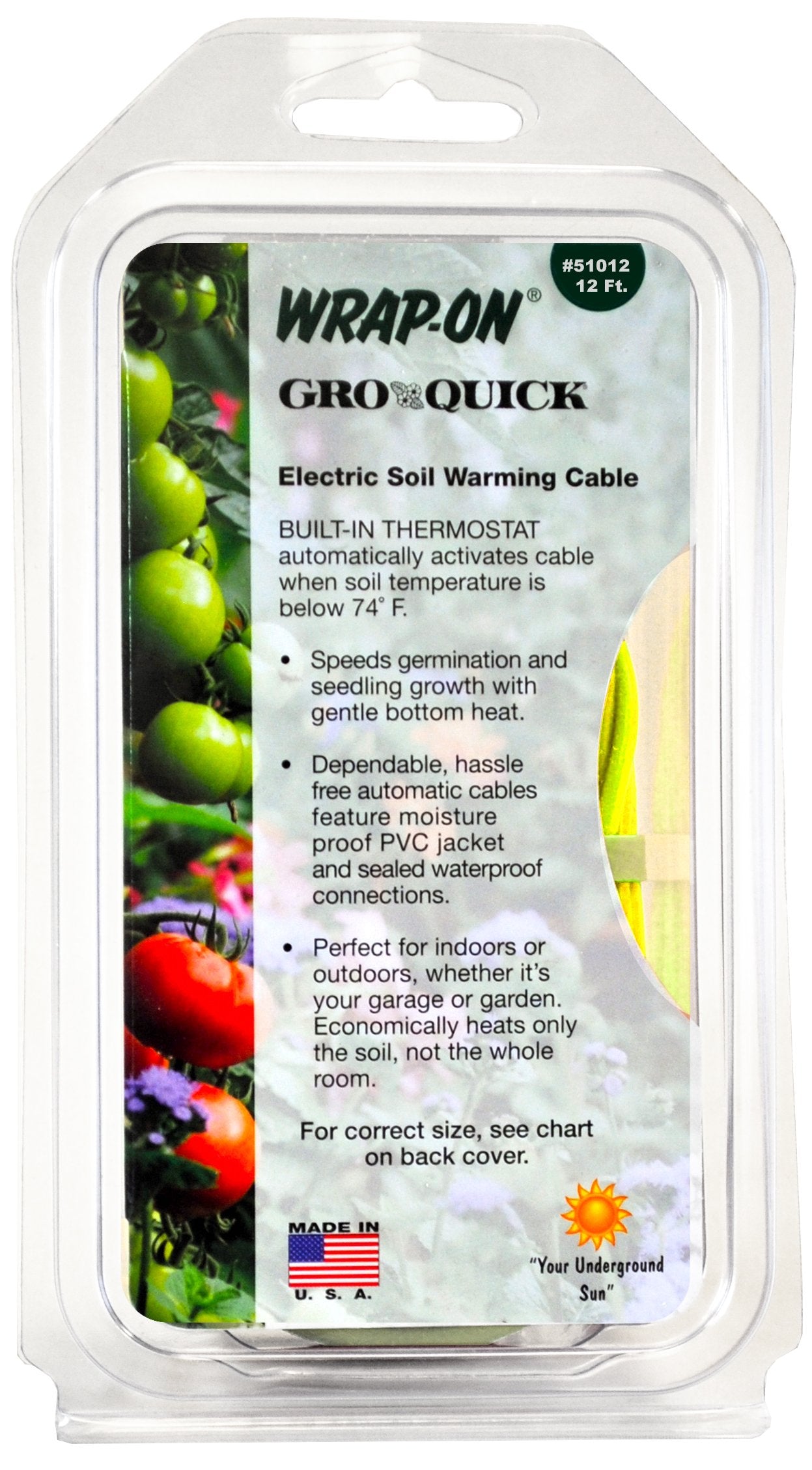Wrap-On 51012 12' Gro-Quick Soil Warming Cable 42 Watts 0.35 Amps