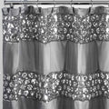 Zahari Home Sinatra Bathroom Shower Curtain Glamorous Bling Fabric Shower Curtain, 72'X70', Silver