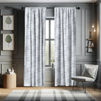 Ambesonne Harbour Stripe Window Curtains, Abstract Brushstroke Nautical Ocean Horizontal Lines Soft Picture, Lightweight Decor 2