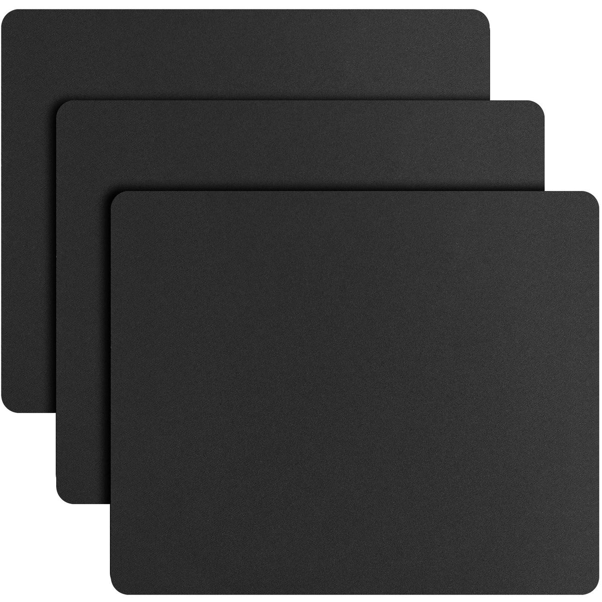 Mouse Pad 9.5  8.0  0.12 Inches Premium-Textured Non-Slip Rubber Base Mouse Mat Mousepad For Office & Home, Black (3 Pack)
