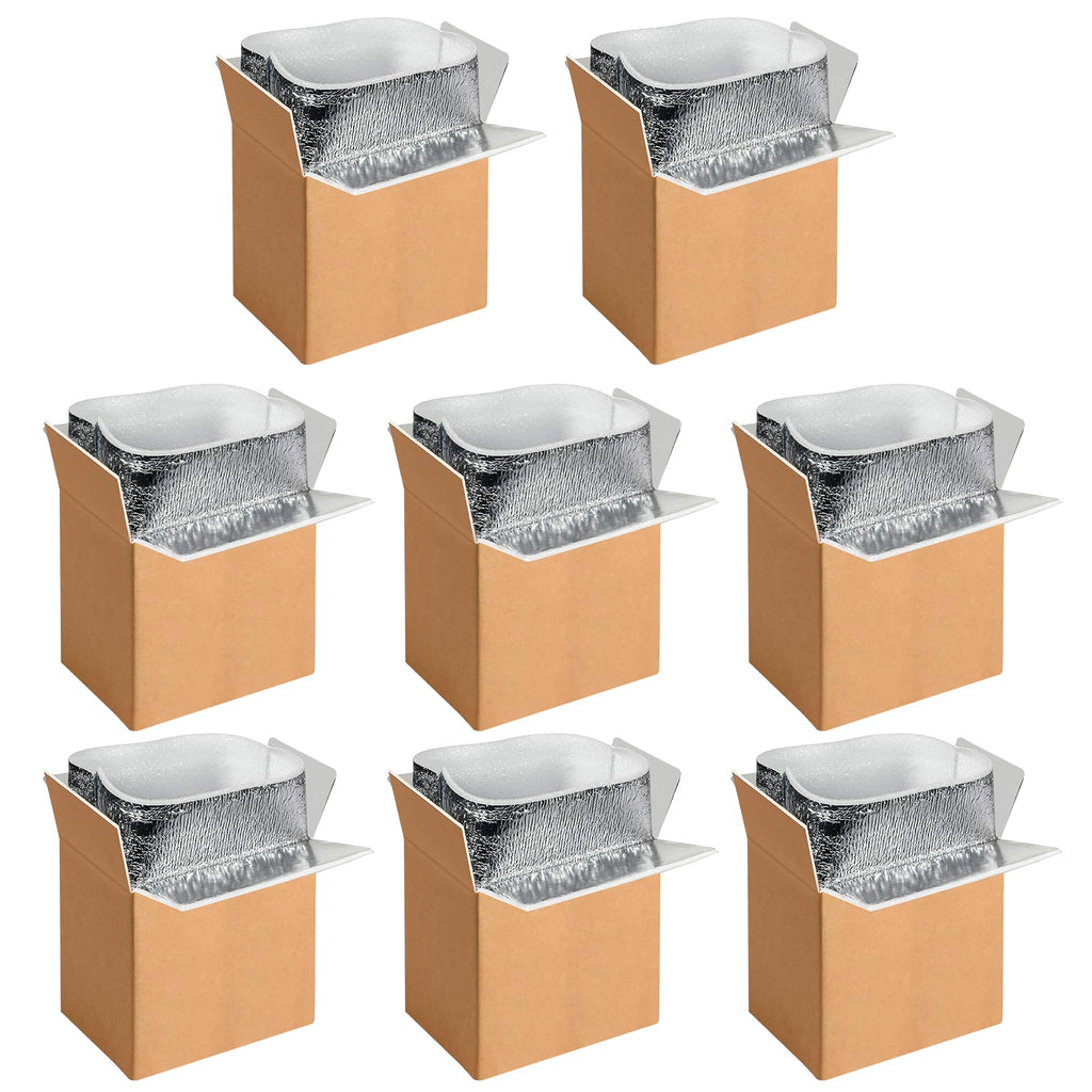 Yssoa 8 Pack Insulated Shipping Boxes With Aluminum Foil Liner,Thermal Insulation Cold Pack Shipping Boxes For Frozen, Reusable