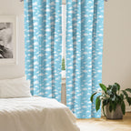 Ambesonne Cartoon Sky Curtains, Fluffy Clouds Pattern Window Treatments, Microfiber, Baby Blue, 56" x 63"