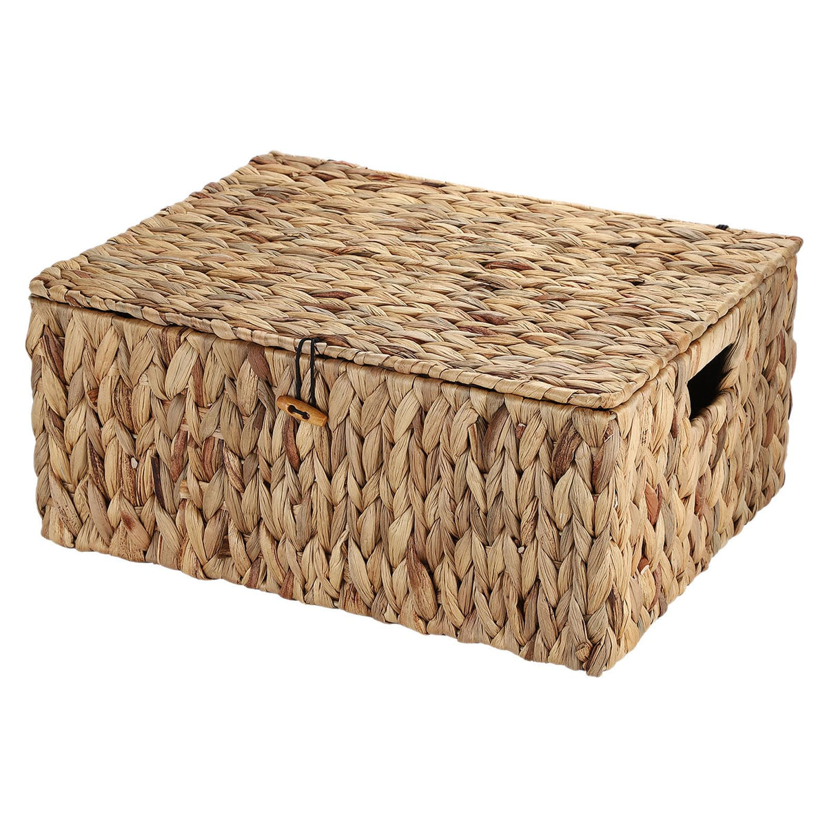 Hipiwe Wicker Basket with Lid, Large Water Hyacinth Wicker Storage Baskets