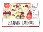 CreativeMango DIY Advent Calendar Kit. Christmas Village. 24 Christmas houses. Includes 24 fold-n-glue houses + ribbons.