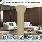 Outdoorlines Waterproof Outdoor Patio Heater Covers With Zipper And Storage Bag, Dust-Proof Uv-Resistant Windproof Propane Heavy Duty Heater Cover For Standing Heater, 2 Packs-89Hx33Dx19B Inch Camel