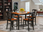 East West Furniture YAKE5-BLK-W 5 Piece Kitchen Counter Set Includes a Rectangle Dining Table and 4 Dining Room Chairs, 30x48 Inch, Black & Cherry