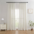 Joydeco Linen Curtains For Living Room,Semi Sheer Curtains 84 Inches Long,Light Filtering Curtains Privacy Assured Curtains & Dr
