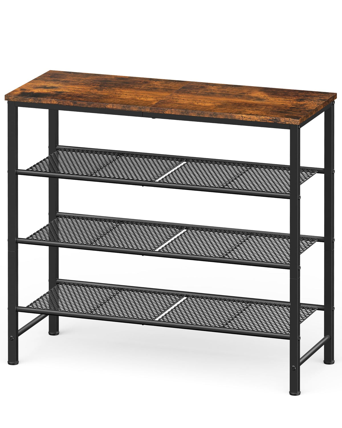 Kitsure Wooden Top Shoe Rack for Entryway, 29.5 x 11.4 x 24.8, Brown