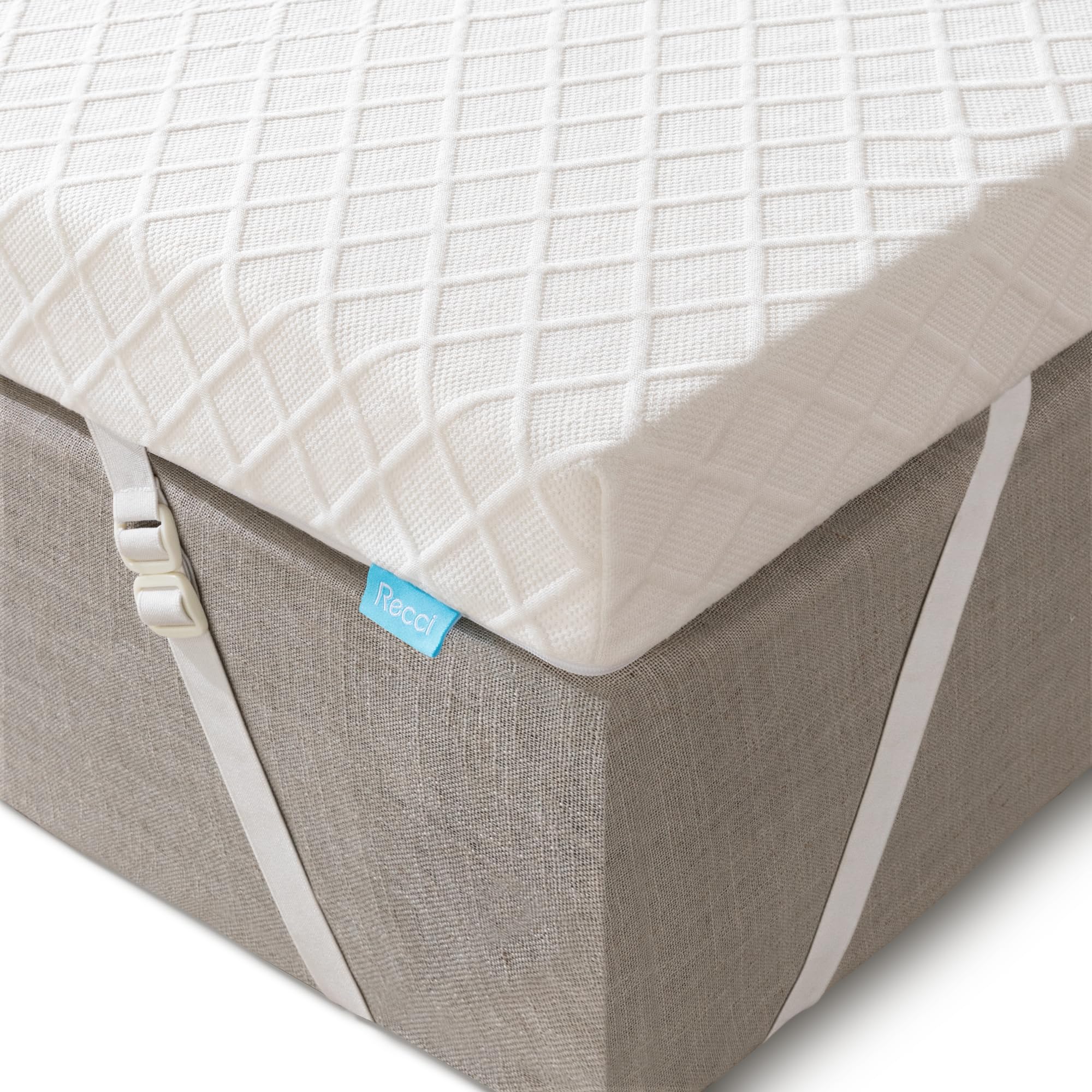 Recci 3 Inch Twin Mattress Topper, Memory Foam Pressure-Relieving For Back Pain, Mattress Topper With Removable & Washable Cover