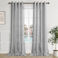 Aersas Light Grey Linen Curtains 84 Inch Length For Living Room Set Of 2 Grommet Light Filtering Linen Drapes Modern Farmhouse A
