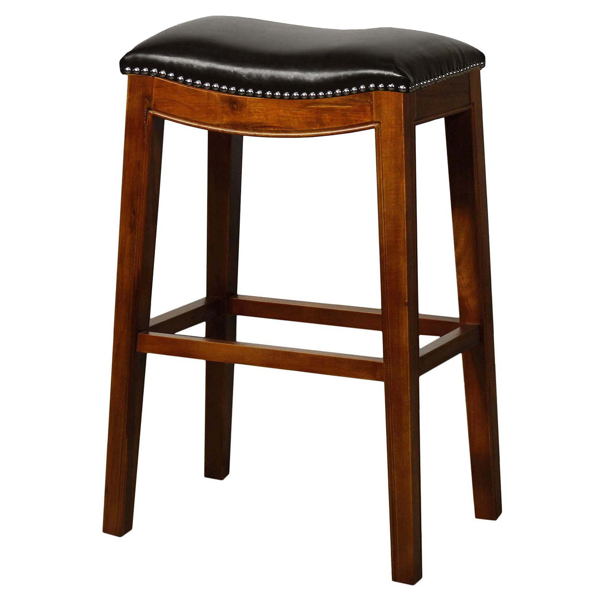 New Pacific Direct Elmo Bonded Leather Bar Stool, Black