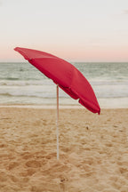 Oniva - A Picnic Time Brand Outdoor Canopy Sunshade Beach Umbrella 5.5' - Small Patio Umbrella - Beach Chair Umbrella, (Red)