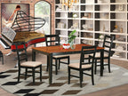 East West Furniture NIPF5-BCH-C 5 Piece Dinette Set for 4 Includes a Rectangle Dining Room Table with Butterfly Leaf and 4 Linen Fabric Kitchen Dining Chairs, 36x66 Inch, Black & Cherry