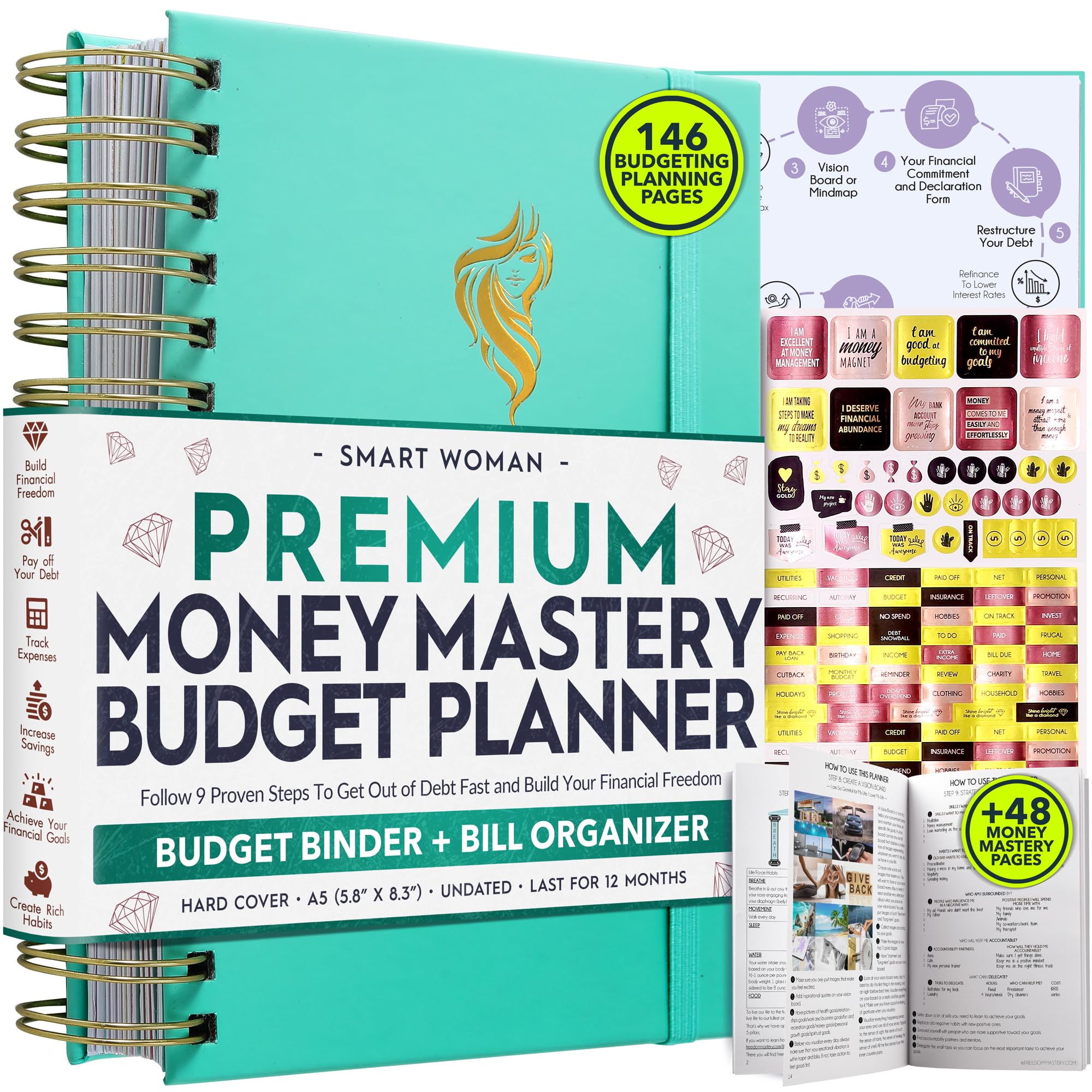 Spiral Budget Planner 2025 And Monthly Bill Organizer With Pockets - A Finance Journal And Debt Tracker For Bill Payments & Savi