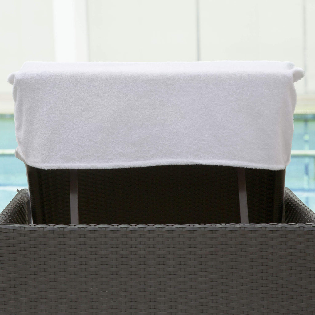Superior Lounge Personalized Monogrammed, Thick, Super Soft, Plush And Highly Absorbent Cotton Terry Towel Chair Cover White, 1
