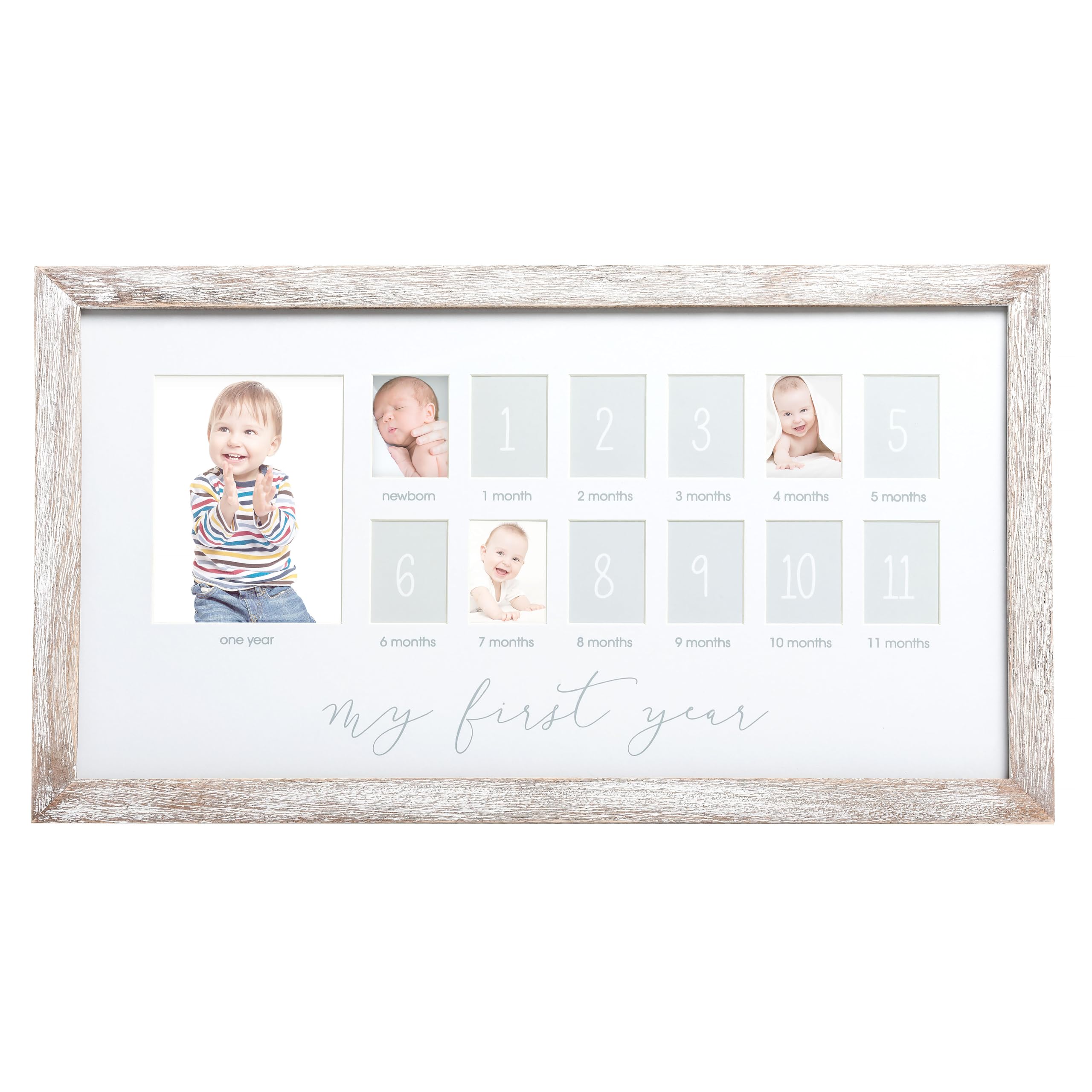 Pearhead My First Year Picture Frame, Babys First Twelve Months Photo Collage and Gender Neutral Keepsake, Ideal for Baby Showe