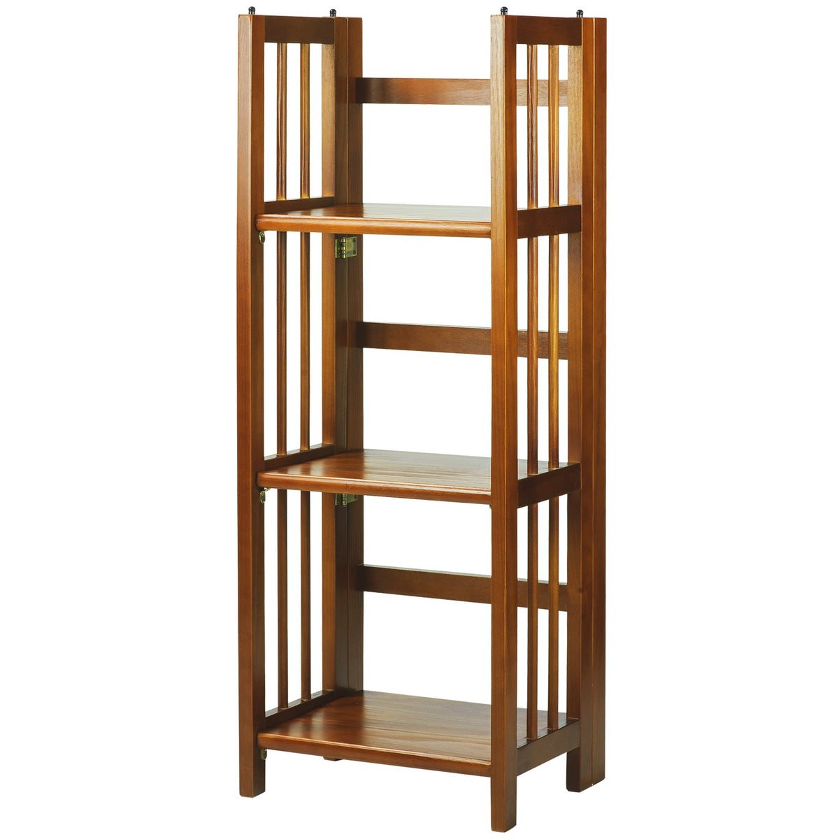 Casual Home 3-Shelf Folding Bookcase (14&quot; Wide)-Honey Oak