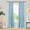 Mrs.Naturall 52X84 Inch Length Light Blue Blackout Room Darkening Curtains For Bedroom