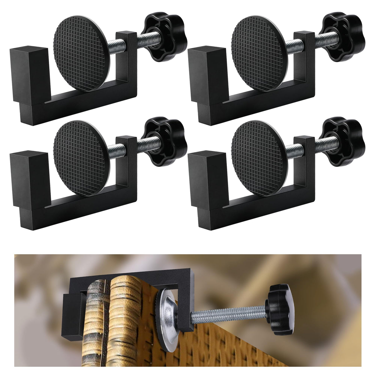 4 Pcs Adjustable Patio Furniture Clips- Outdoor Sofa Rattan Furniture Clamps- Rattan Clamps Wicker Chair Fasteners- Sectional Co