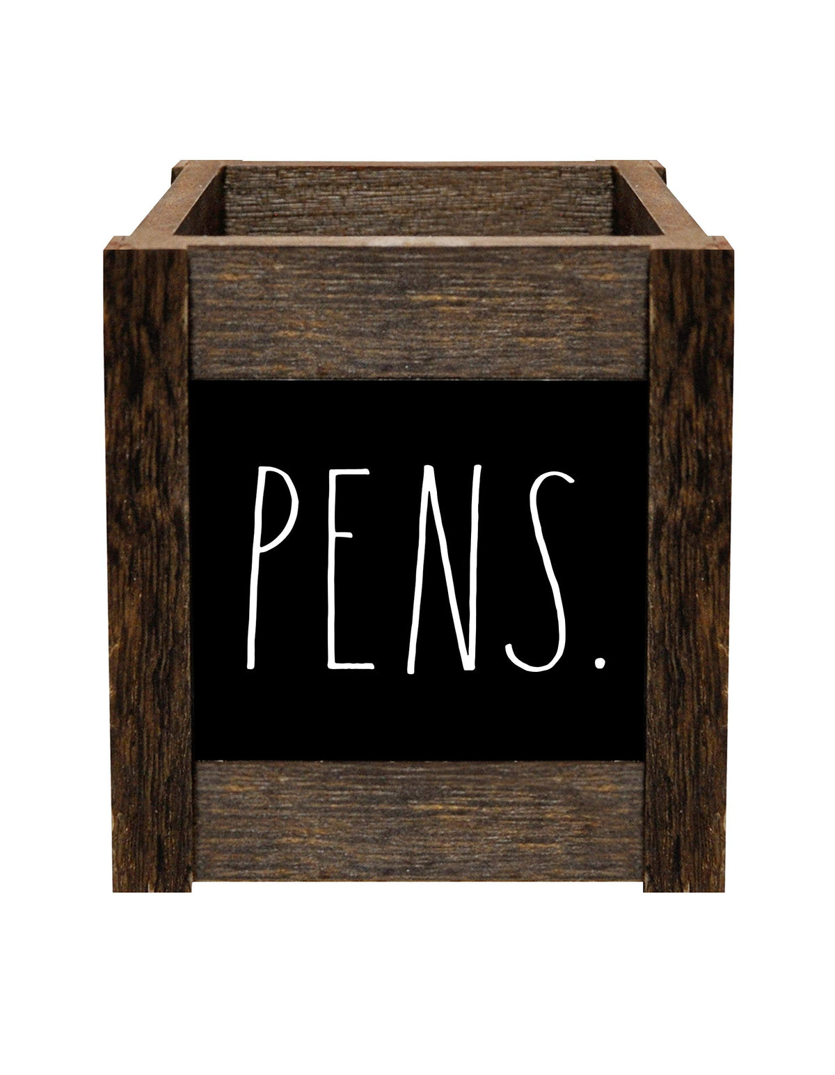 Rae Dunn Pencil Cup - Wooden Pen Holder And Desktop Organizer - Small Rustic Wood Desk Top Caddy For Office Accessories And Supp