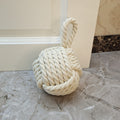 Dewarfami Rope Knot Nautical Door Stopper, Decorative Door Stop Creamy White
