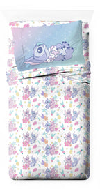 Jay Franco Disney Lilo And Stitch Twin Size Sheet Set - Super Soft Kids 3 Piece Floral Bedding Set Features Angel - Microfiber S