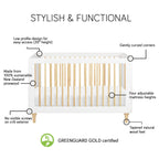 Babyletto Lolly 3-In-1 Convertible Crib With Toddler Bed Conversion Kit In Black And Washed Natural, Greenguard Gold Certified