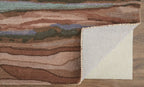 HomeRoots 512750 8 x 10 ft. Blue Red & Ivory Wool Abstract Hand Tufted Handmade Stain Resistant Rectangle Area Rug